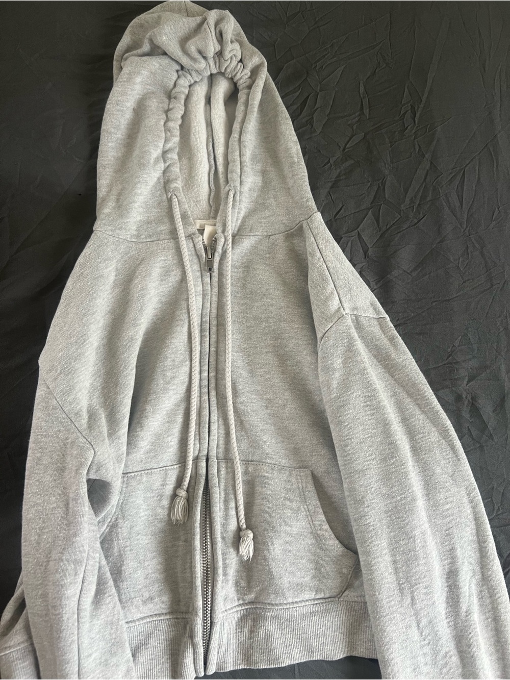 Tilly's Gray Zip-Up Hoodie Crop Top